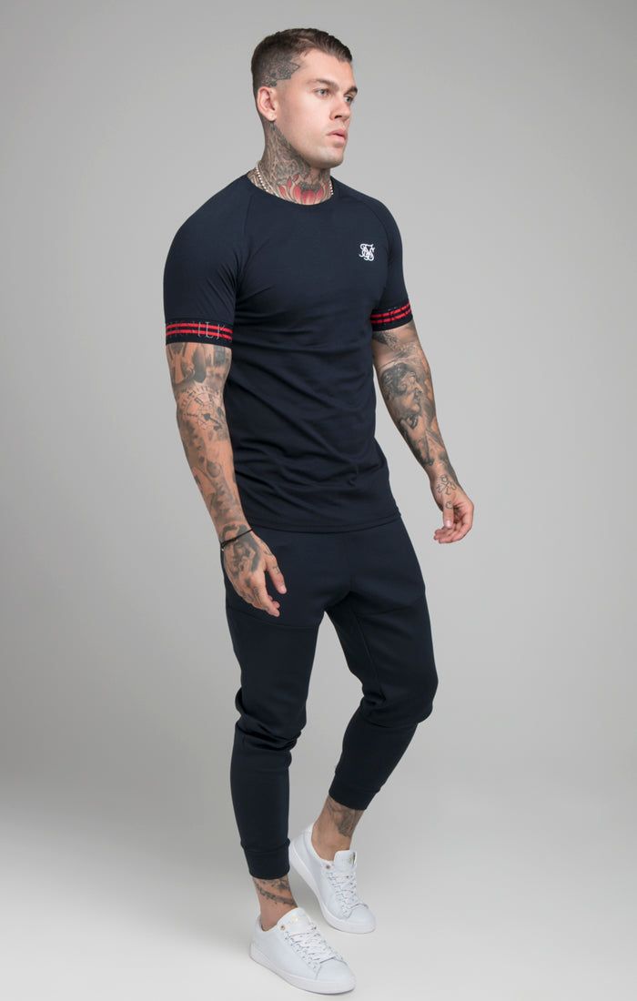 Navy Elastic Cuff T-Shirt sold by Siksilk product image thumbnail 4