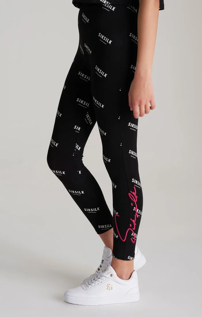 Girls Black Printed Legging sold by Siksilk product image thumbnail 2