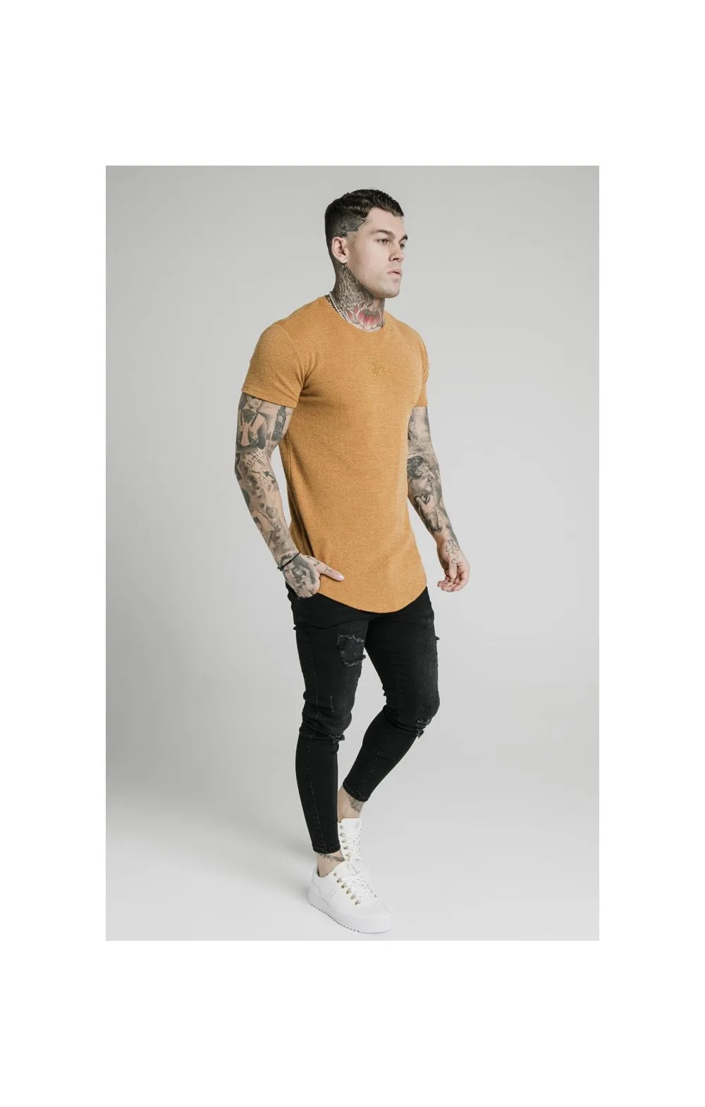 SikSilk Rib Knit Gym Tee - Yellow sold by Siksilk product image thumbnail 5