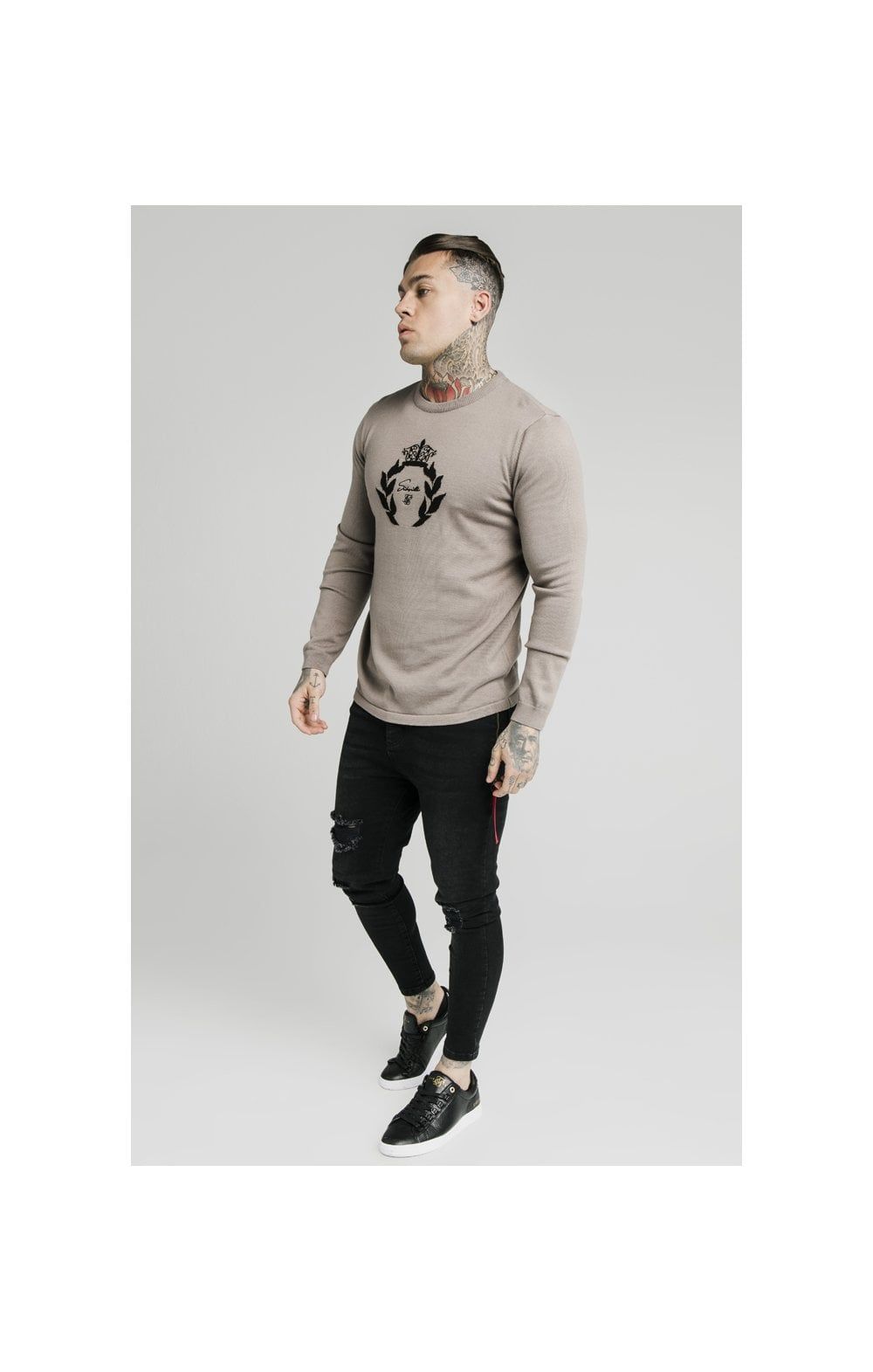 SikSilk High Neck Knitted Prestige Sweater – Grey sold by Siksilk product image thumbnail 3