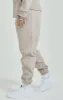 Beige Panelled Relaxed Fit Joggers sold by Siksilk