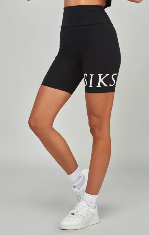 Black Cycle Short With Print Detail sold by Siksilk