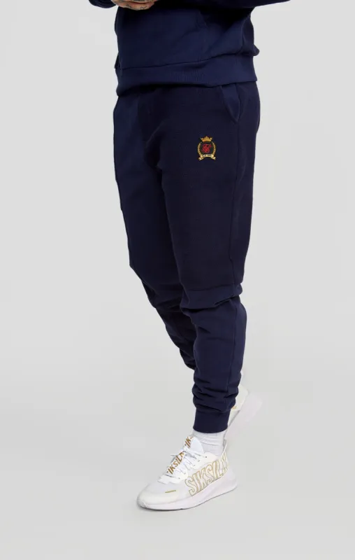 Navy Cut And Sew Reverse Jogger sold by Siksilk