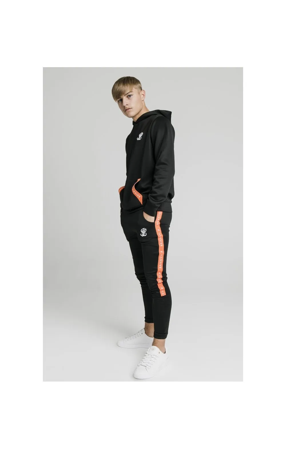 Illusive London Back Tape Zip Through Hoodie - Black sold by Siksilk product image thumbnail 3