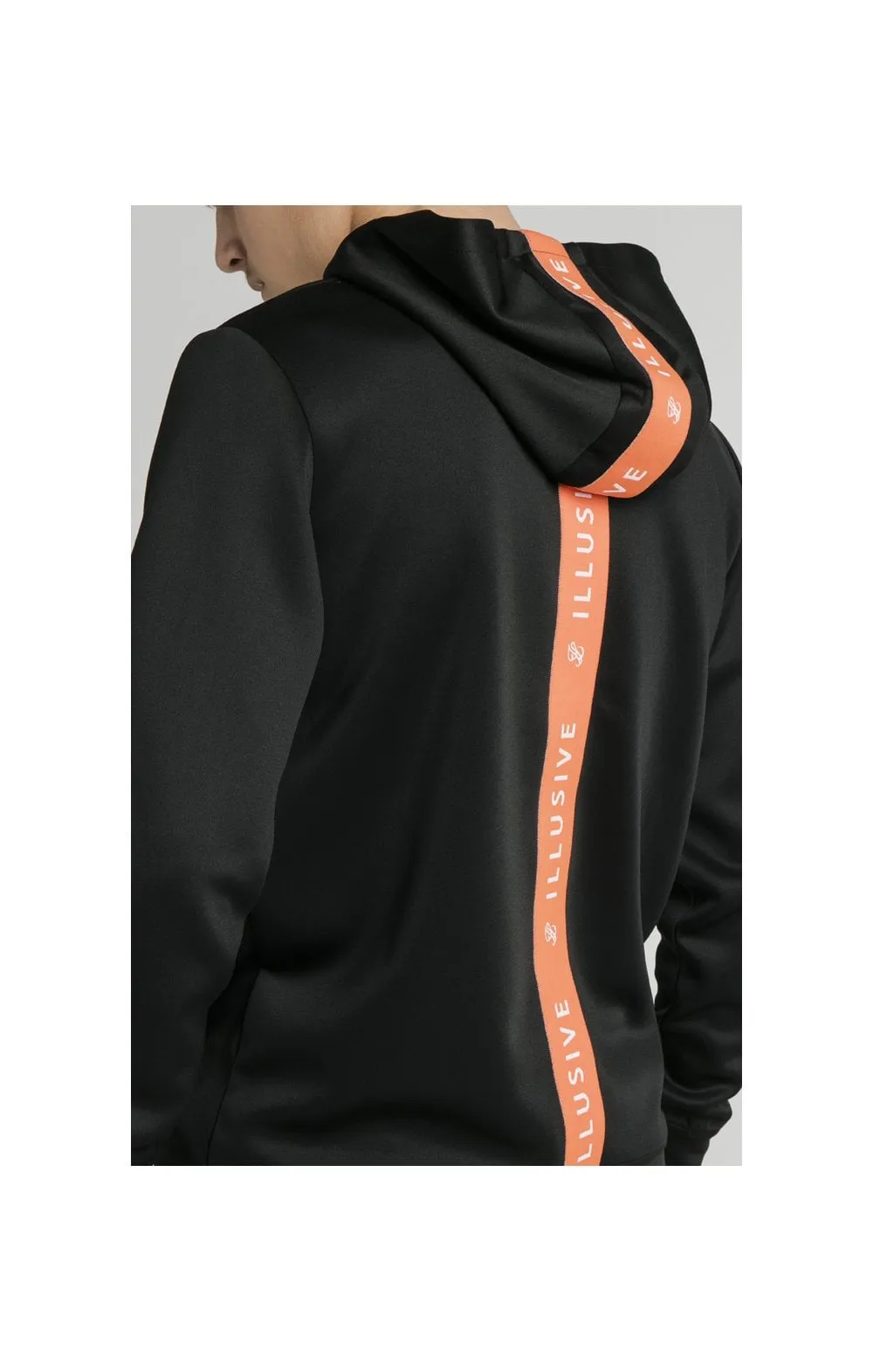 Illusive London Back Tape Zip Through Hoodie - Black sold by Siksilk product image thumbnail 2