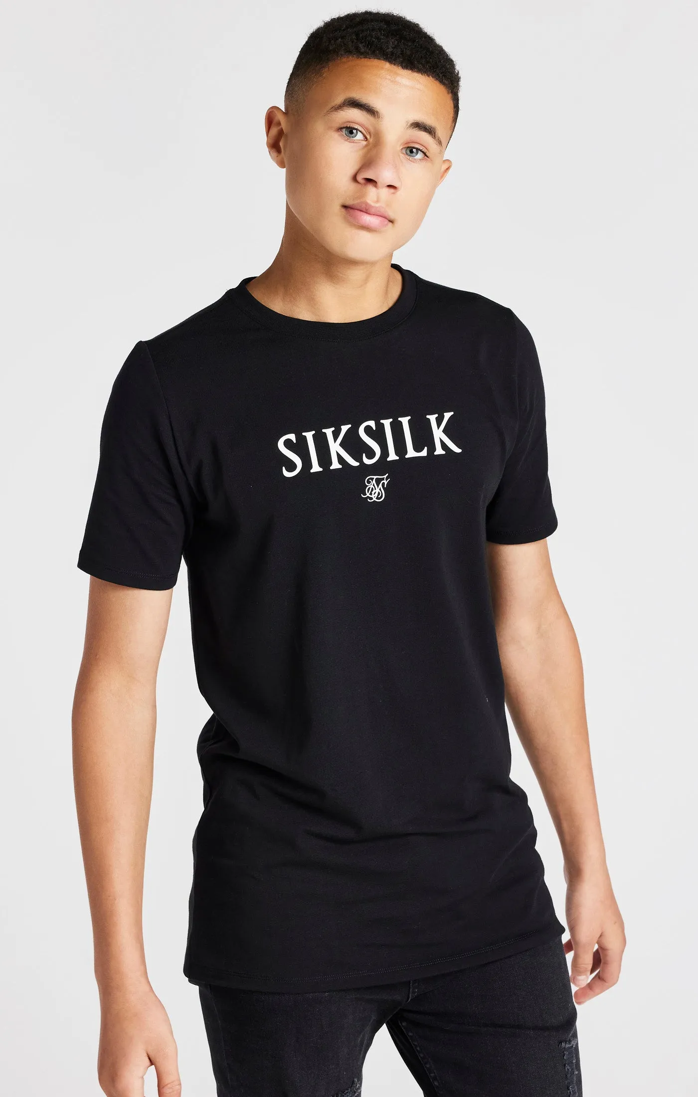 Boys Black Branded T-Shirt sold by Siksilk