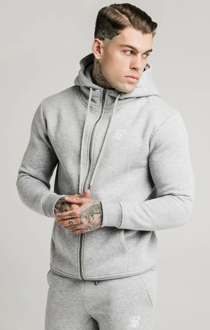 Grey Marl Zip-Thru Hoodie sold by Siksilk