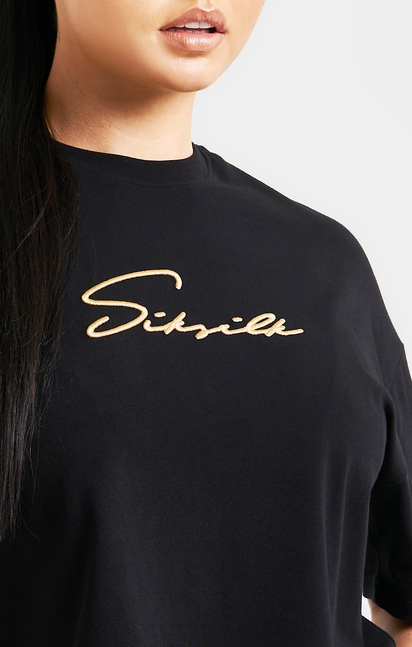Black Signature Crop Tee sold by Siksilk product image thumbnail 2