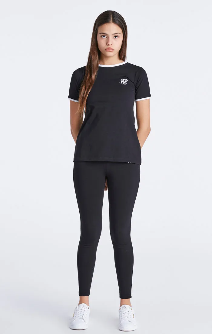 Girls Black Ringer T-Shirt sold by Siksilk product image thumbnail 5