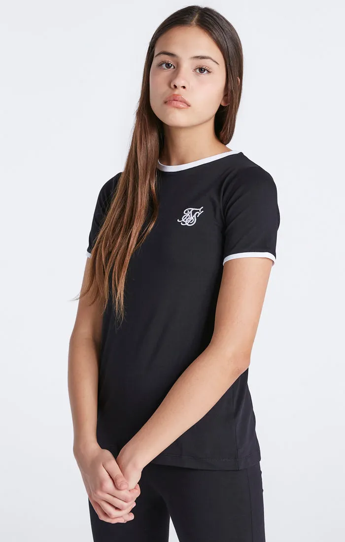 Girls Black Ringer T-Shirt sold by Siksilk product image thumbnail 2