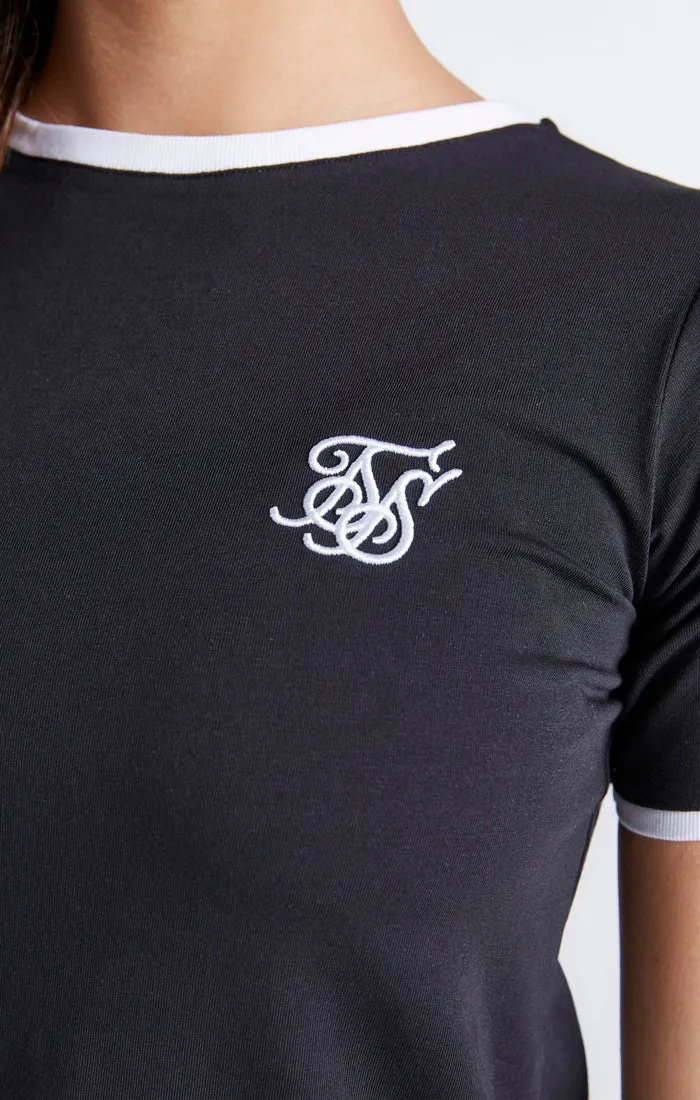 Girls Black Ringer T-Shirt sold by Siksilk product image thumbnail 4