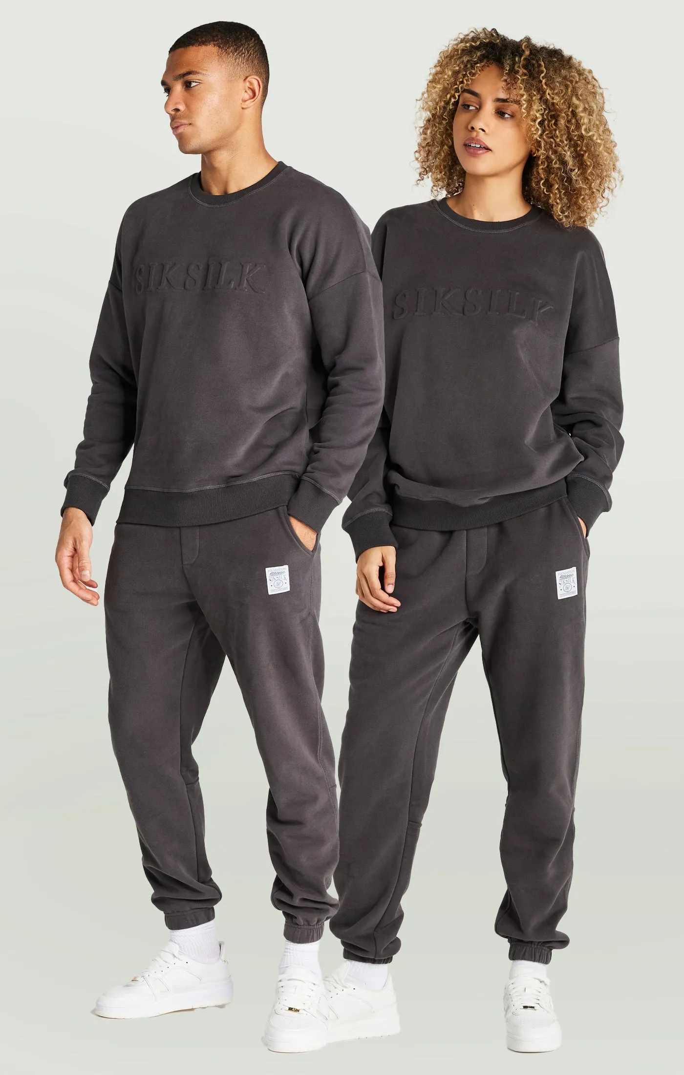 Black Embossed Crew Sweatshirt sold by Siksilk