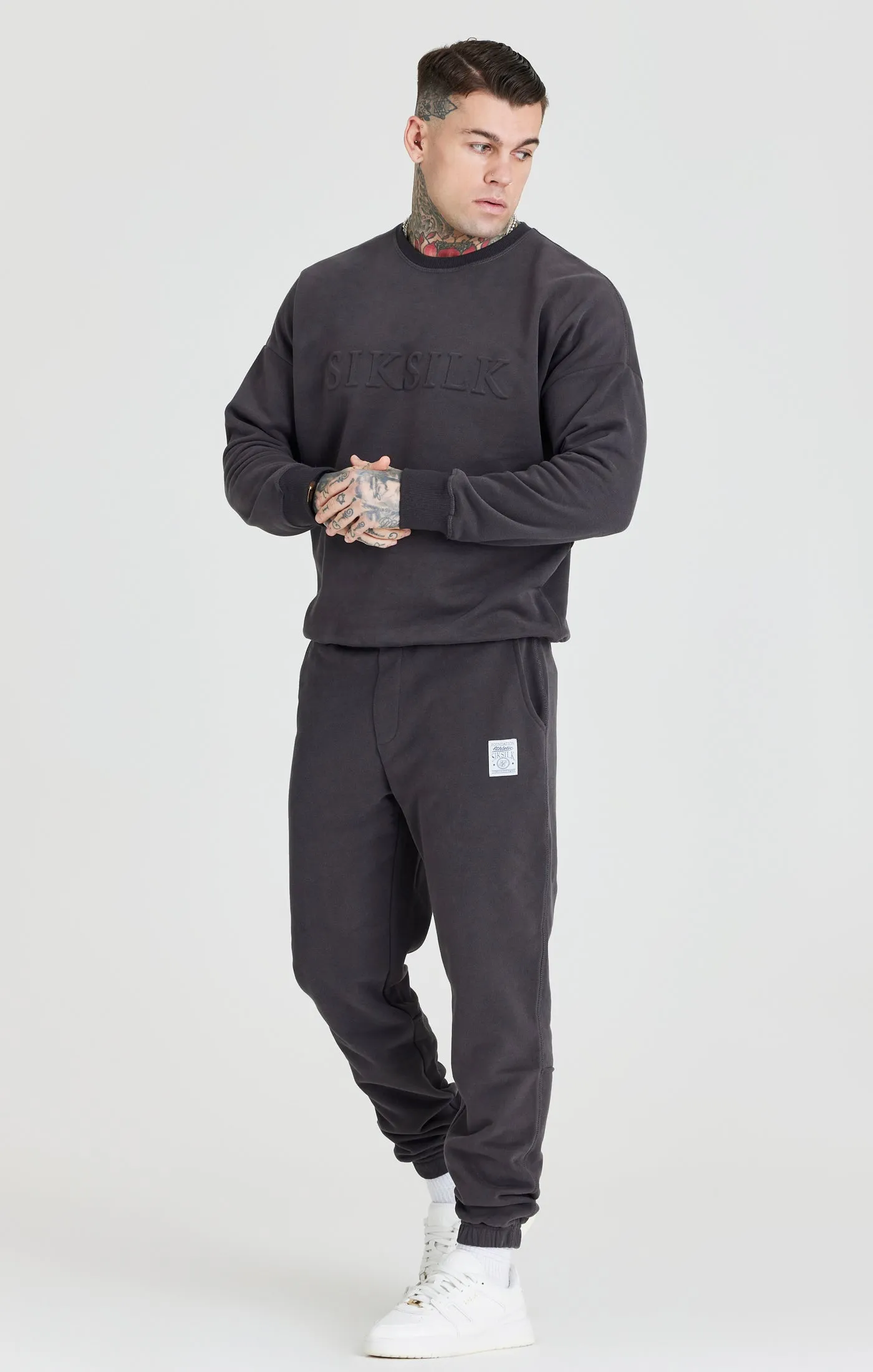 Black Embossed Crew Sweatshirt sold by Siksilk product image thumbnail 5