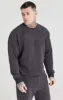 Black Embossed Crew Sweatshirt sold by Siksilk