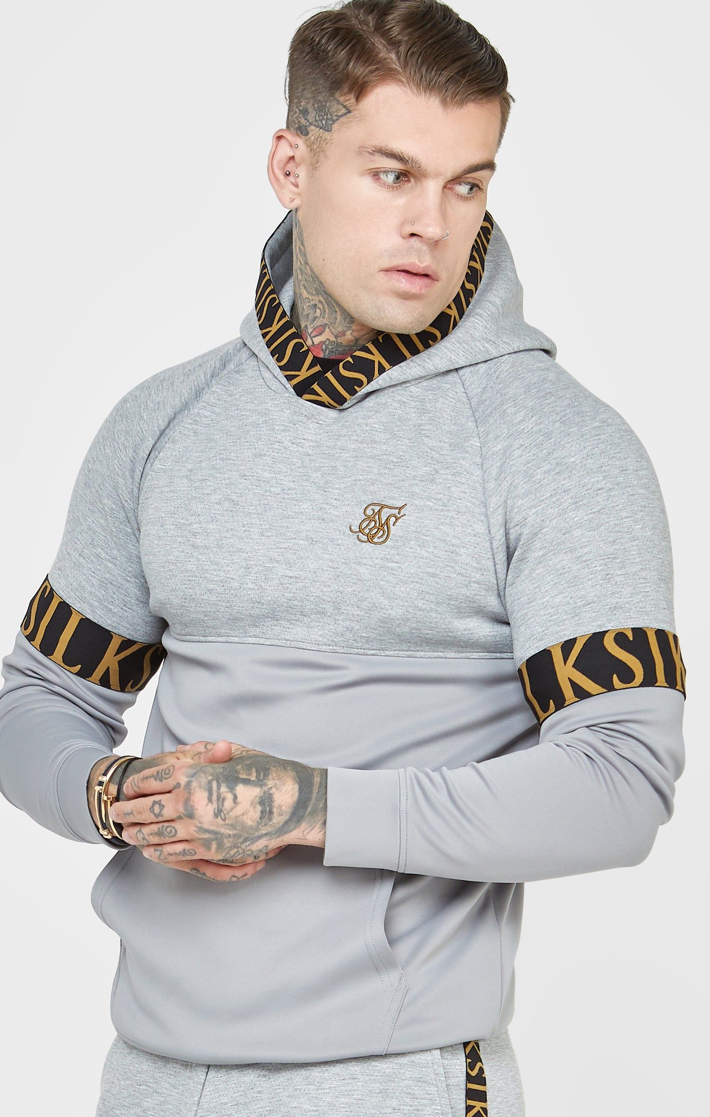 Grey Marl Overhead Hoodie sold by Siksilk