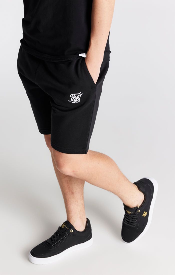 Boys Black Essentials Fleece Short sold by Siksilk