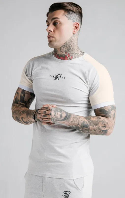 SikSilk Unite Rib Raglan Gym Tee - Grey sold by Siksilk