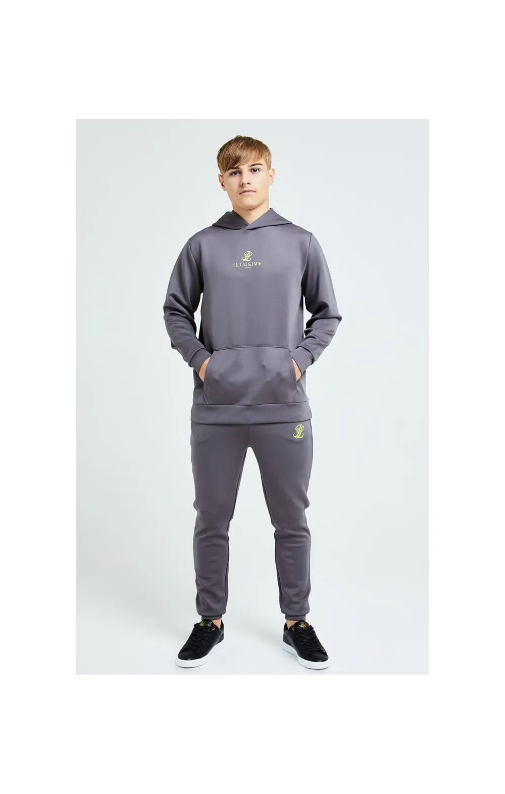 Illusive London Blaze Overhead Hoodie - Dark Grey & Lime sold by Siksilk product image thumbnail 5