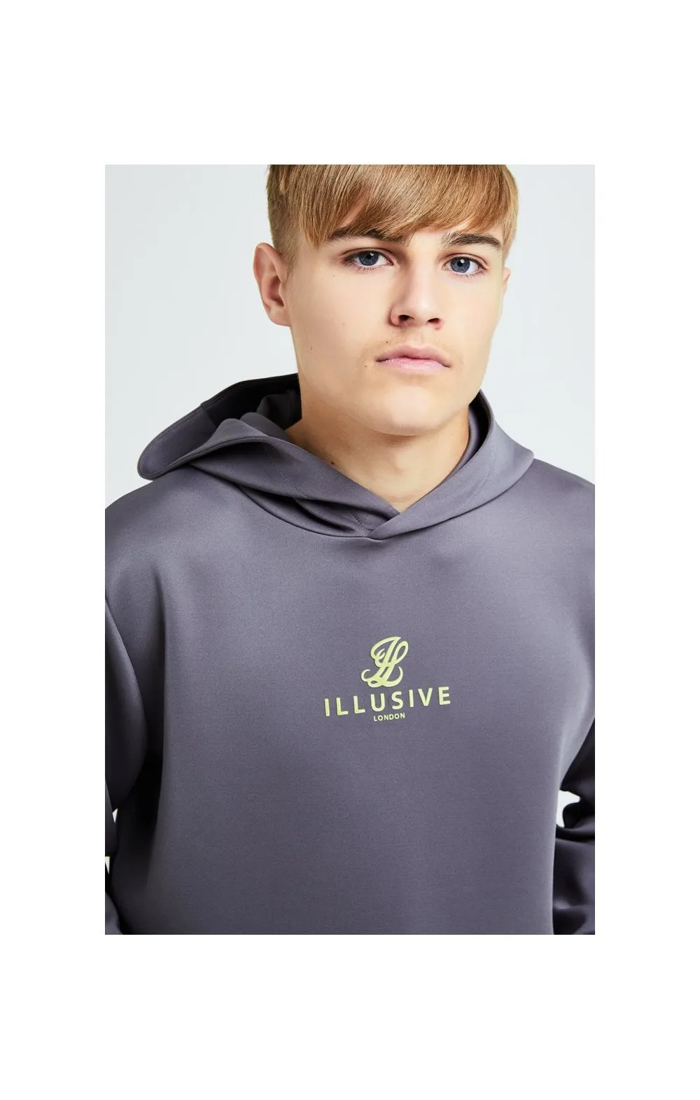 Illusive London Blaze Overhead Hoodie - Dark Grey & Lime sold by Siksilk product image thumbnail 2