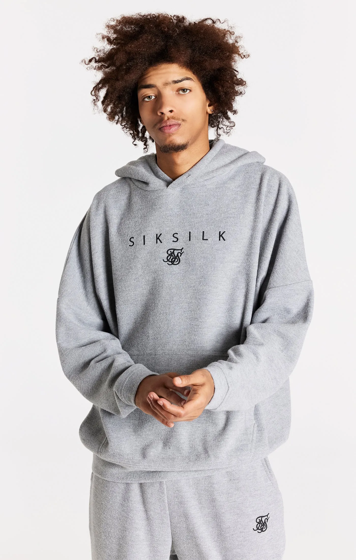 Grey Overhead Rib Hoodie sold by Siksilk product image thumbnail 2