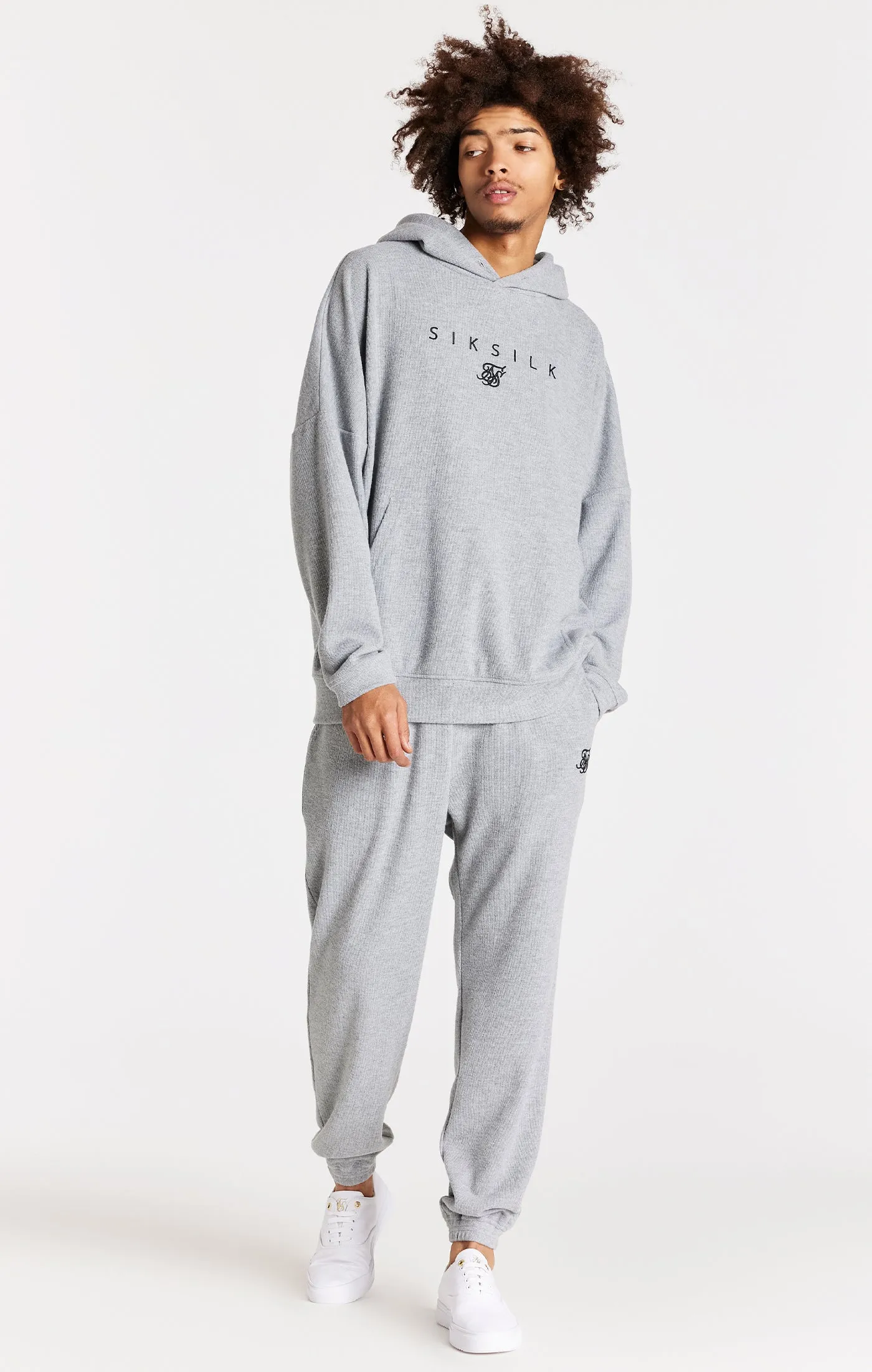 Grey Overhead Rib Hoodie sold by Siksilk product image thumbnail 3