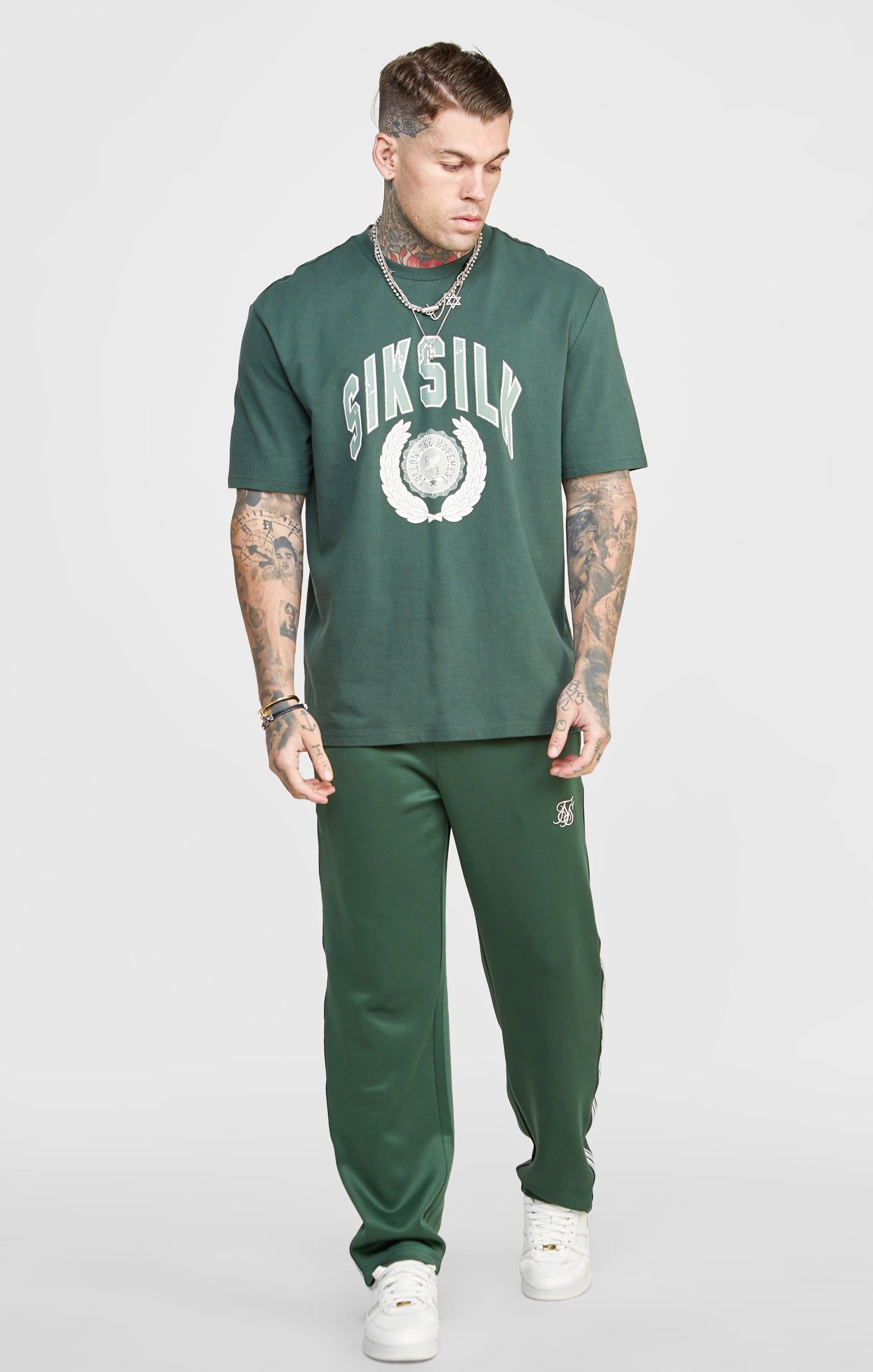Green Smart Straight Leg Track Pant sold by Siksilk product image thumbnail 3