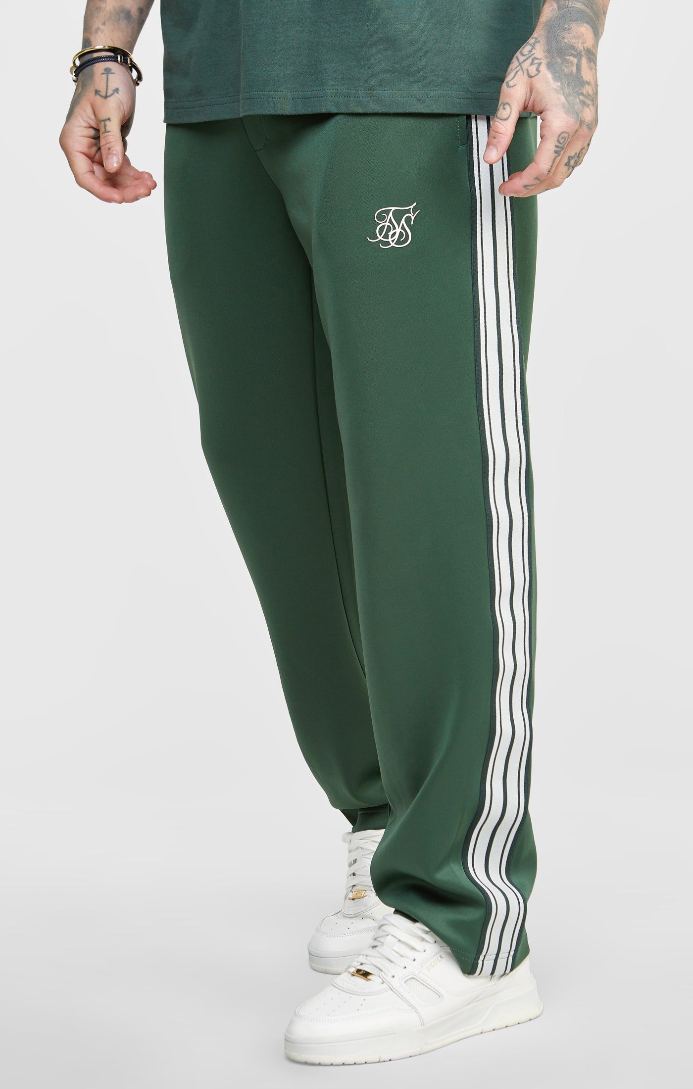 Green Smart Straight Leg Track Pant sold by Siksilk