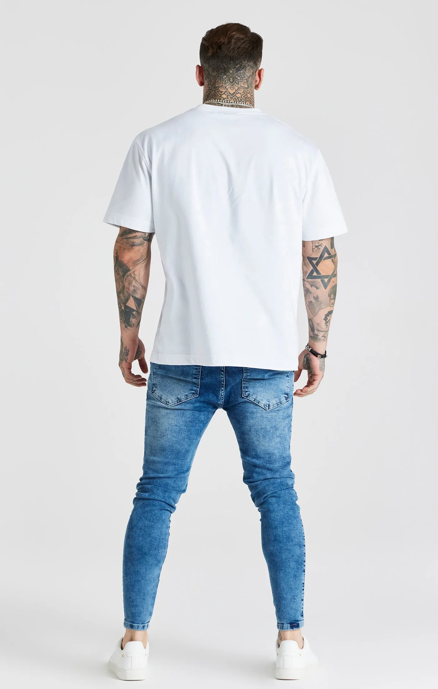 Blue Mid Wash Essential Distressed Skinny Jean sold by Siksilk product image thumbnail 5