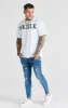 Blue Mid Wash Essential Distressed Skinny Jean sold by Siksilk