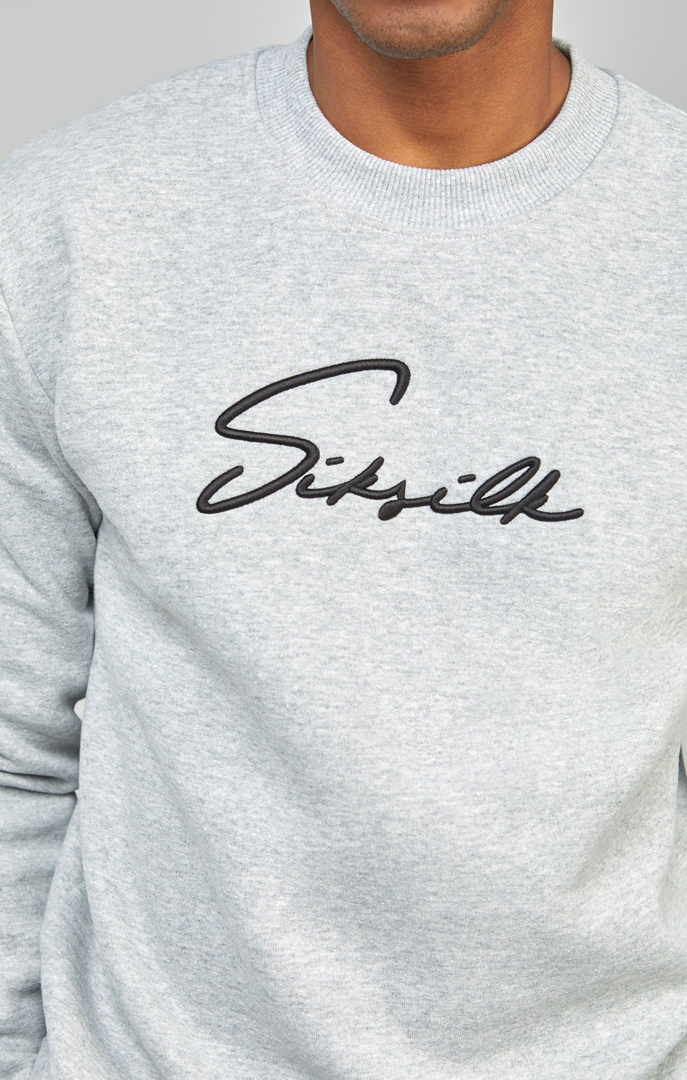 Grey Script Embroidery Sweatshirt sold by Siksilk product image thumbnail 3