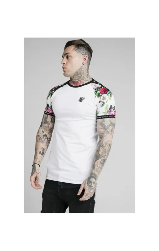 SikSilk S/S Floral Pixel Inset Tech Tee - White & Floral Pixel sold by Siksilk