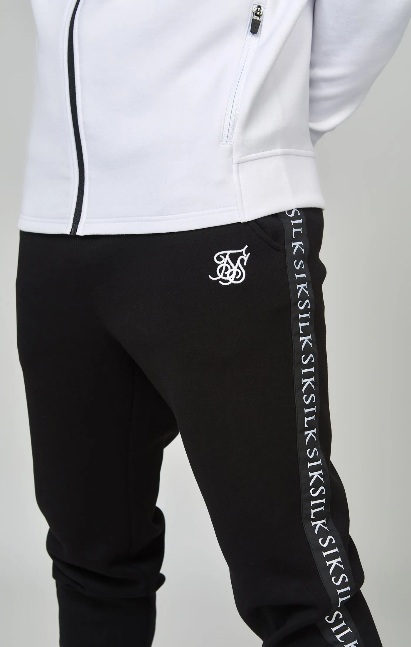 Black Taped Full Zip Top & Jogger Set sold by Siksilk product image thumbnail 4