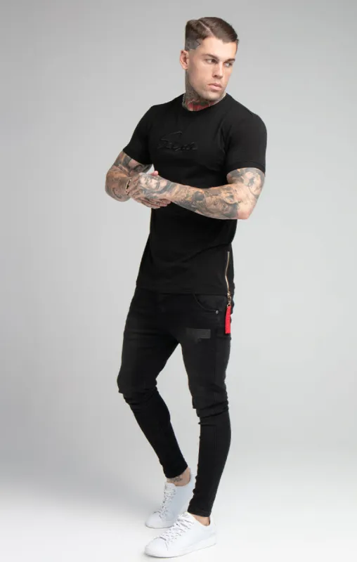 Black Flight Muscle T-Shirt made by Siksilk