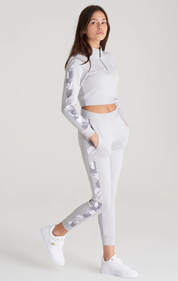 Girls Grey Camo Panelled Track Pant sold by Siksilk