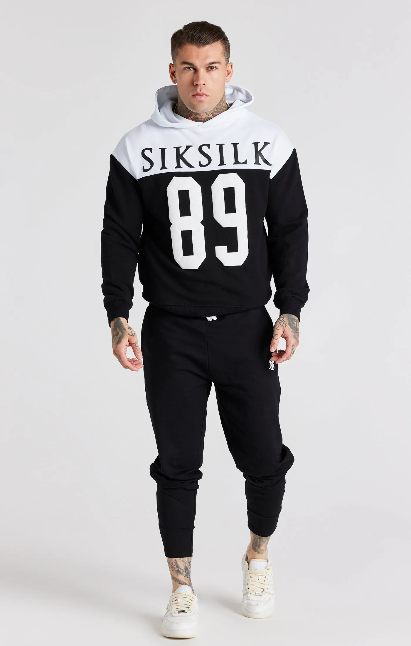 Black Retro 89 Print Oversized Hoodie sold by Siksilk product image thumbnail 3