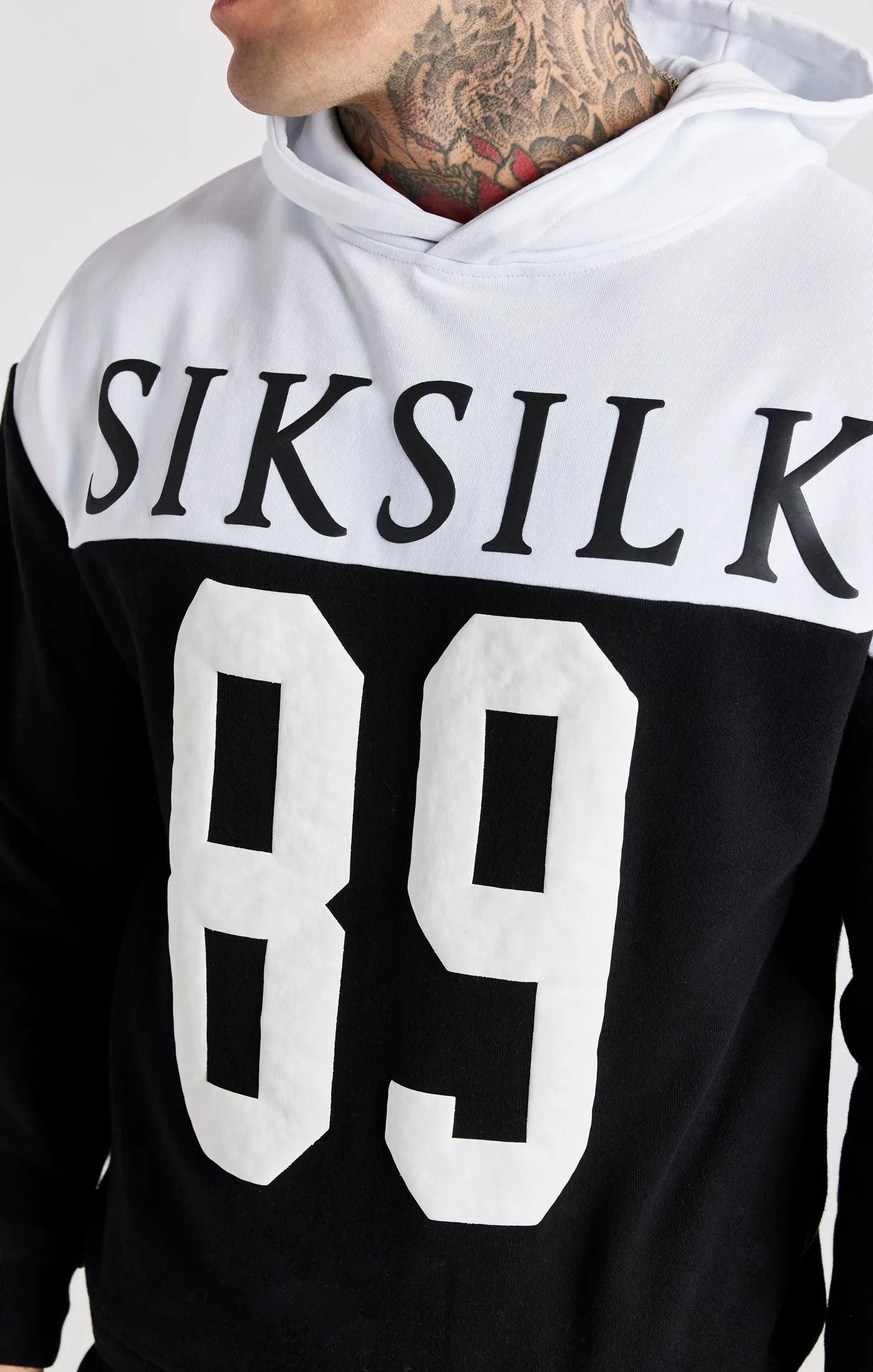 Black Retro 89 Print Oversized Hoodie sold by Siksilk product image thumbnail 2