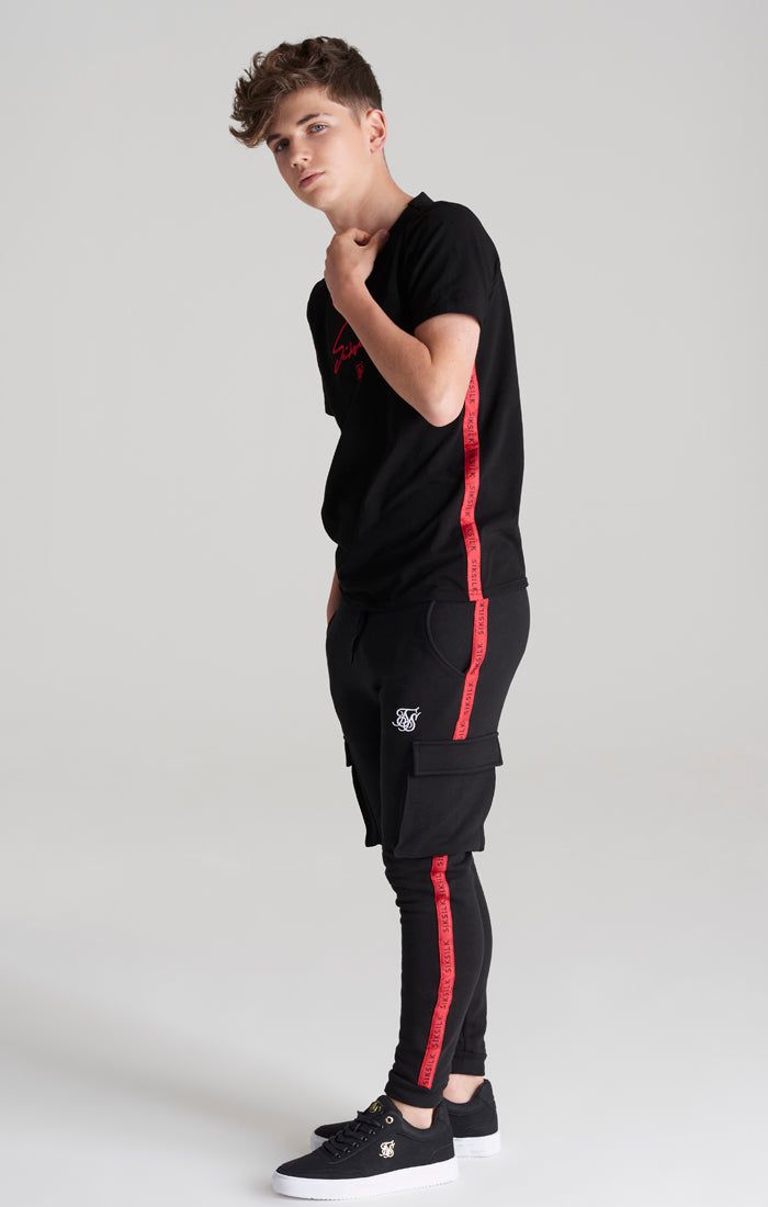 Boys Black Taped T-Shirt sold by Siksilk product image thumbnail 5