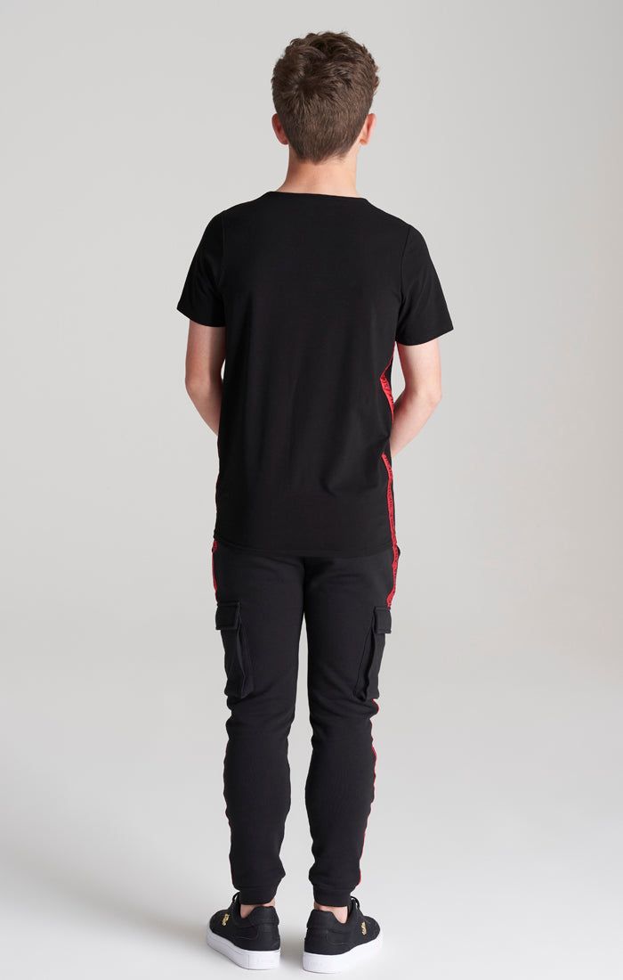 Boys Black Taped T-Shirt sold by Siksilk product image thumbnail 6
