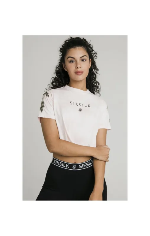 SikSilk Tye-Dye  Floral Crop Tee - Violet sold by Siksilk
