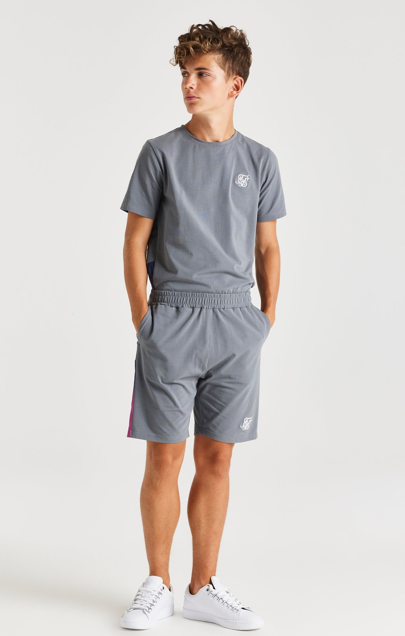 Boys Grey Fade Panel Short sold by Siksilk product image thumbnail 4