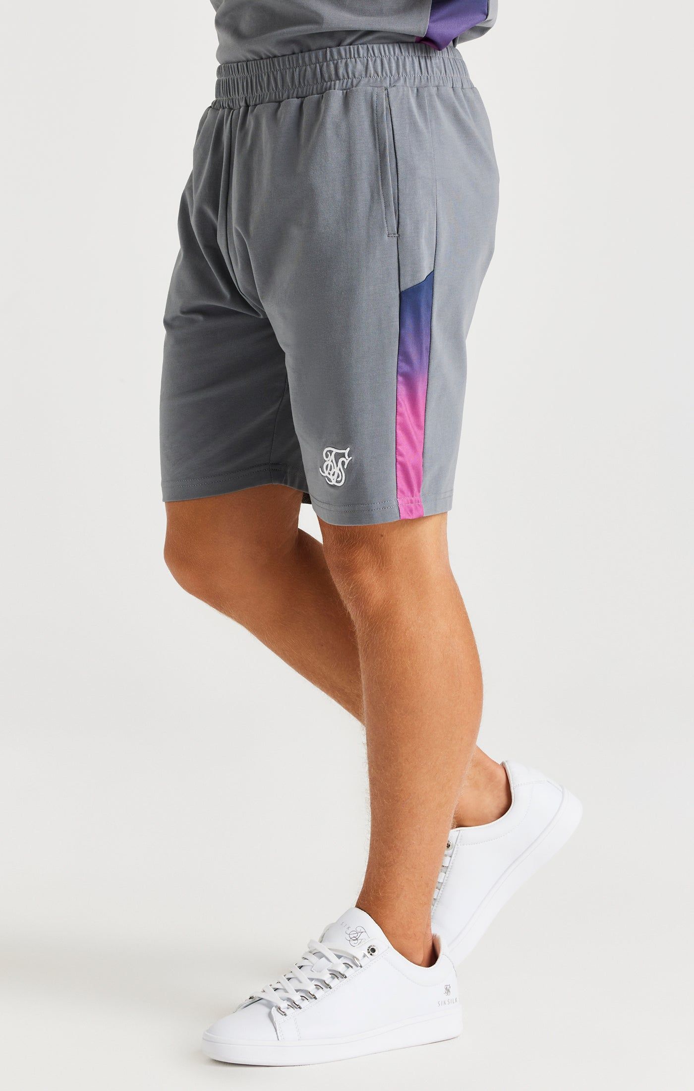 Boys Grey Fade Panel Short sold by Siksilk