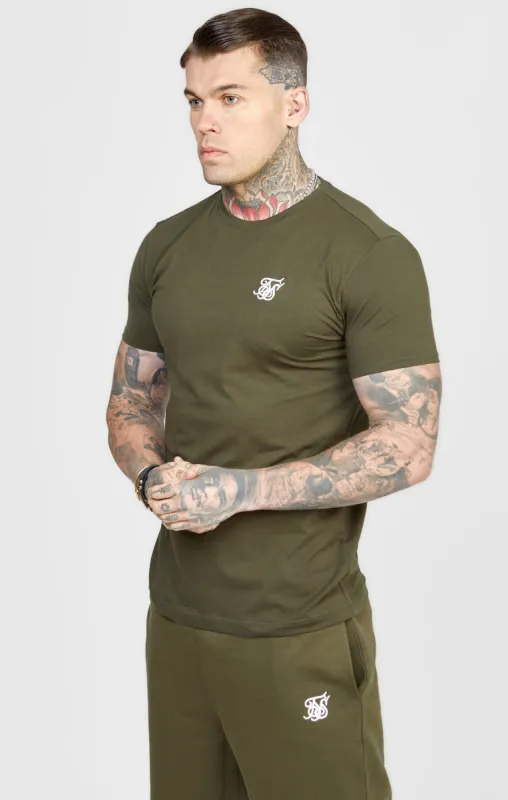 Khaki Essential Muscle Fit T-Shirt sold by Siksilk