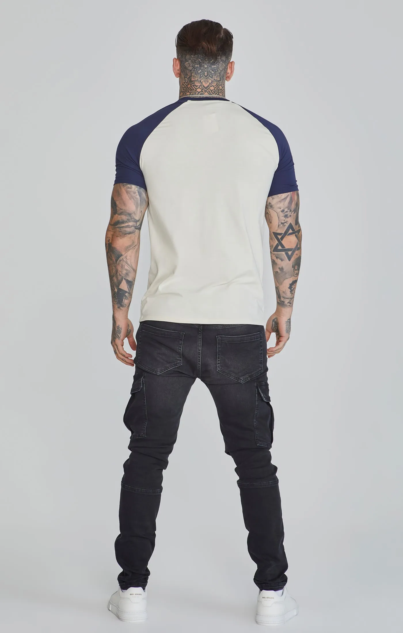 Ecru Navy Raglan T-Shirt sold by Siksilk product image thumbnail 5