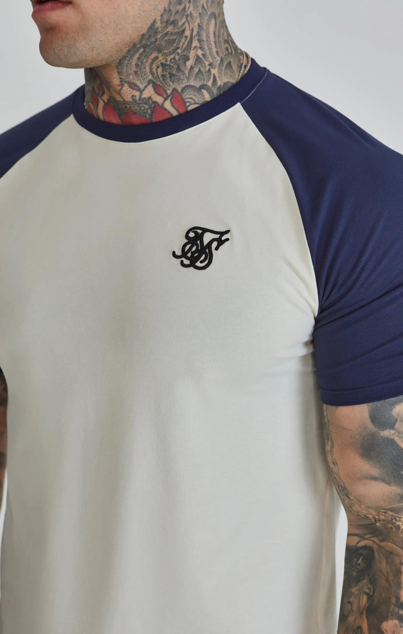 Ecru Navy Raglan T-Shirt sold by Siksilk product image thumbnail 3