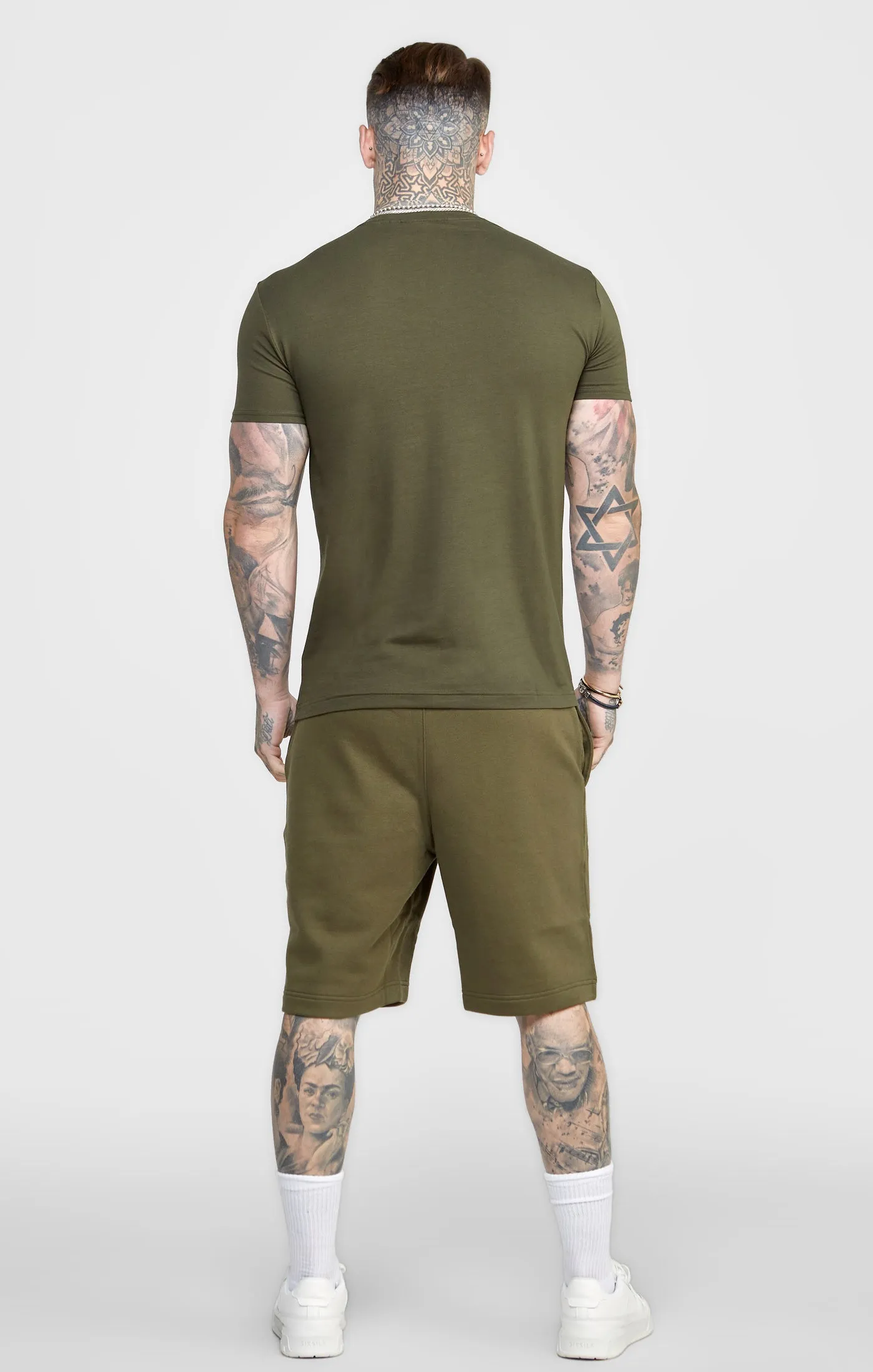 Khaki Essential Muscle Fit T-Shirt sold by Siksilk product image thumbnail 4