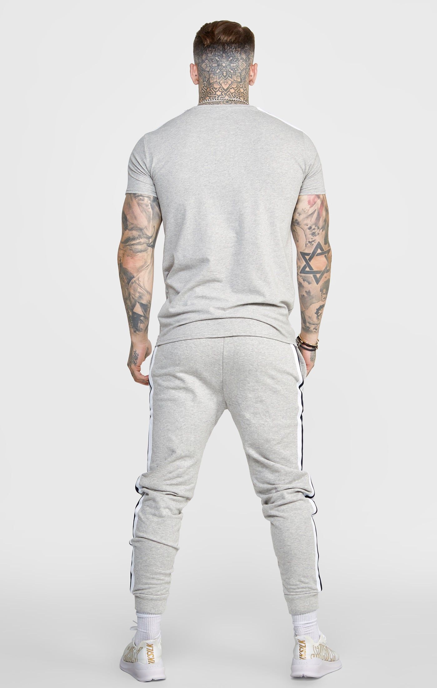 Grey Collegiate Muscle Fit T-Shirt sold by Siksilk product image thumbnail 5