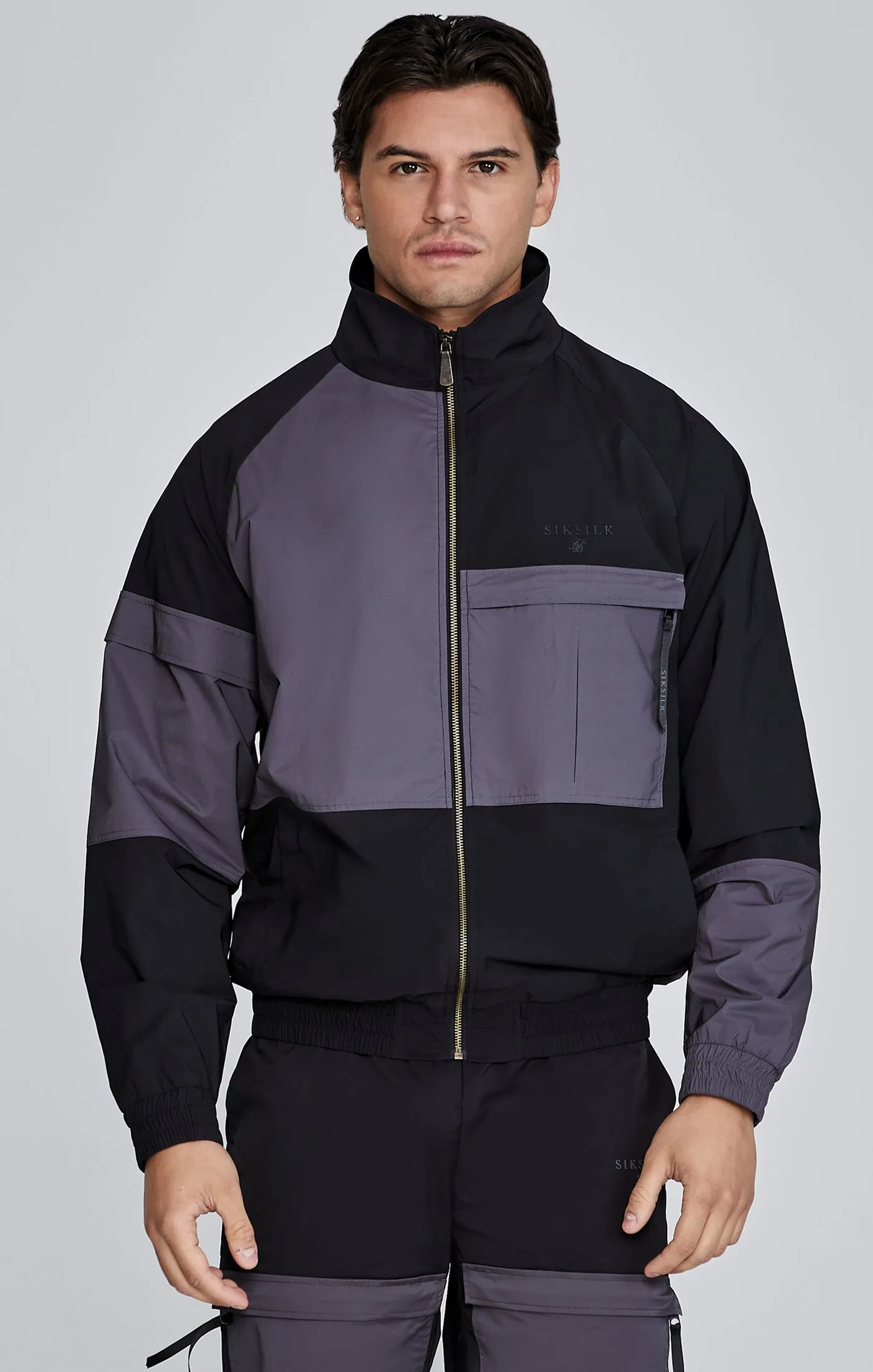 Black Cut And Sew Jacket sold by Siksilk