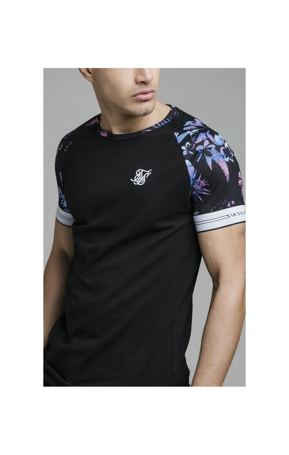 Black Tie Dye Elastic Cuff T-Shirt sold by Siksilk product image thumbnail 4