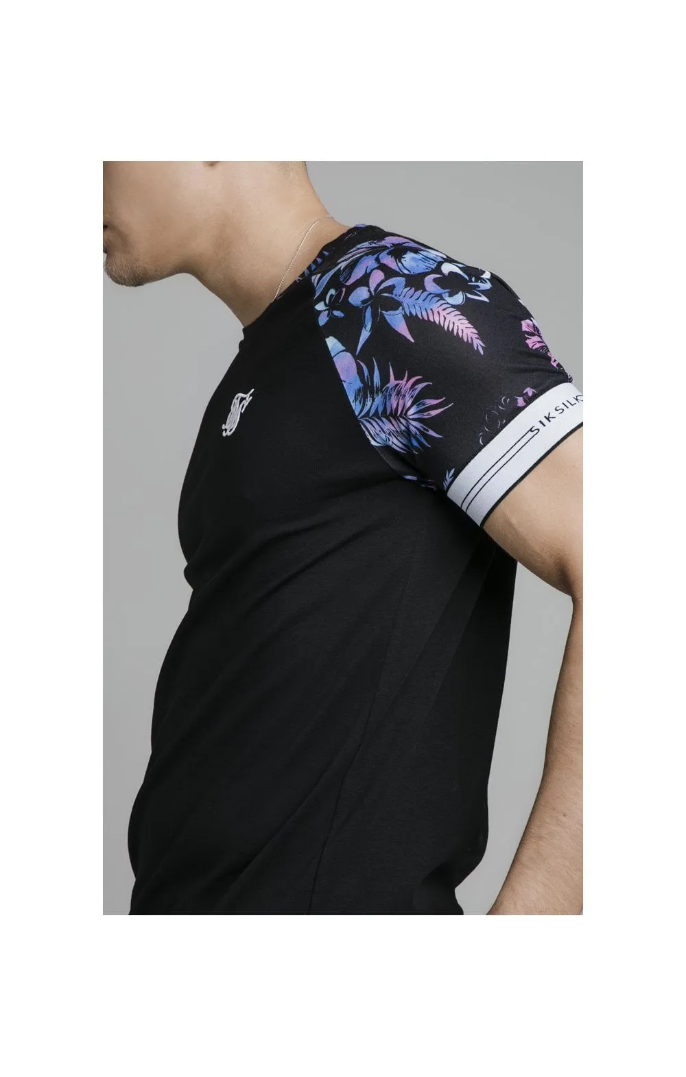 Black Tie Dye Elastic Cuff T-Shirt sold by Siksilk product image thumbnail 2