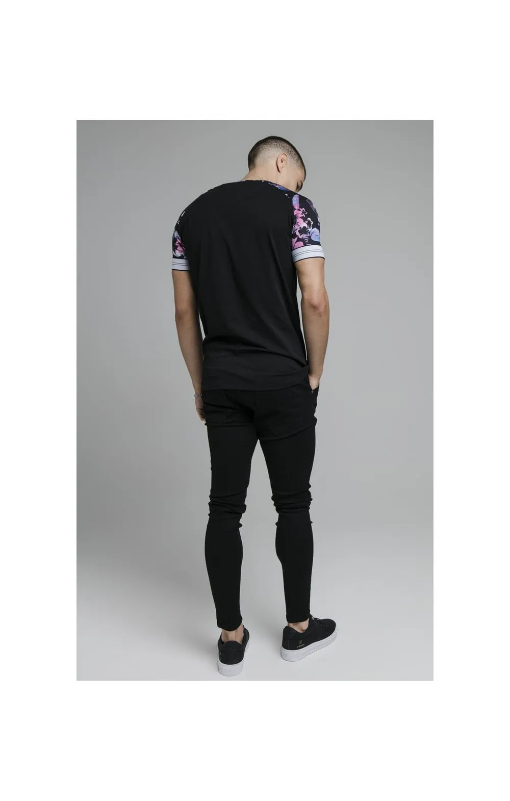 Black Tie Dye Elastic Cuff T-Shirt sold by Siksilk product image thumbnail 3
